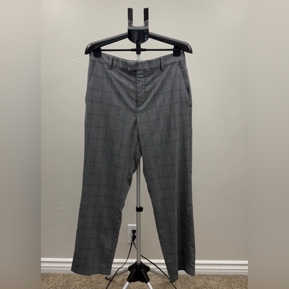 Tiger Woods Collection Men’s Dress Pants 34x32 Gray Plaid Stretch Golf